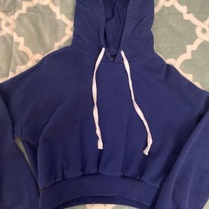 Navy blue cropped hoodie